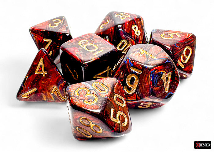 CHX 22419 - MEGA HEDRAL SET 7 DADI - SCARAB BLUE BLOOD