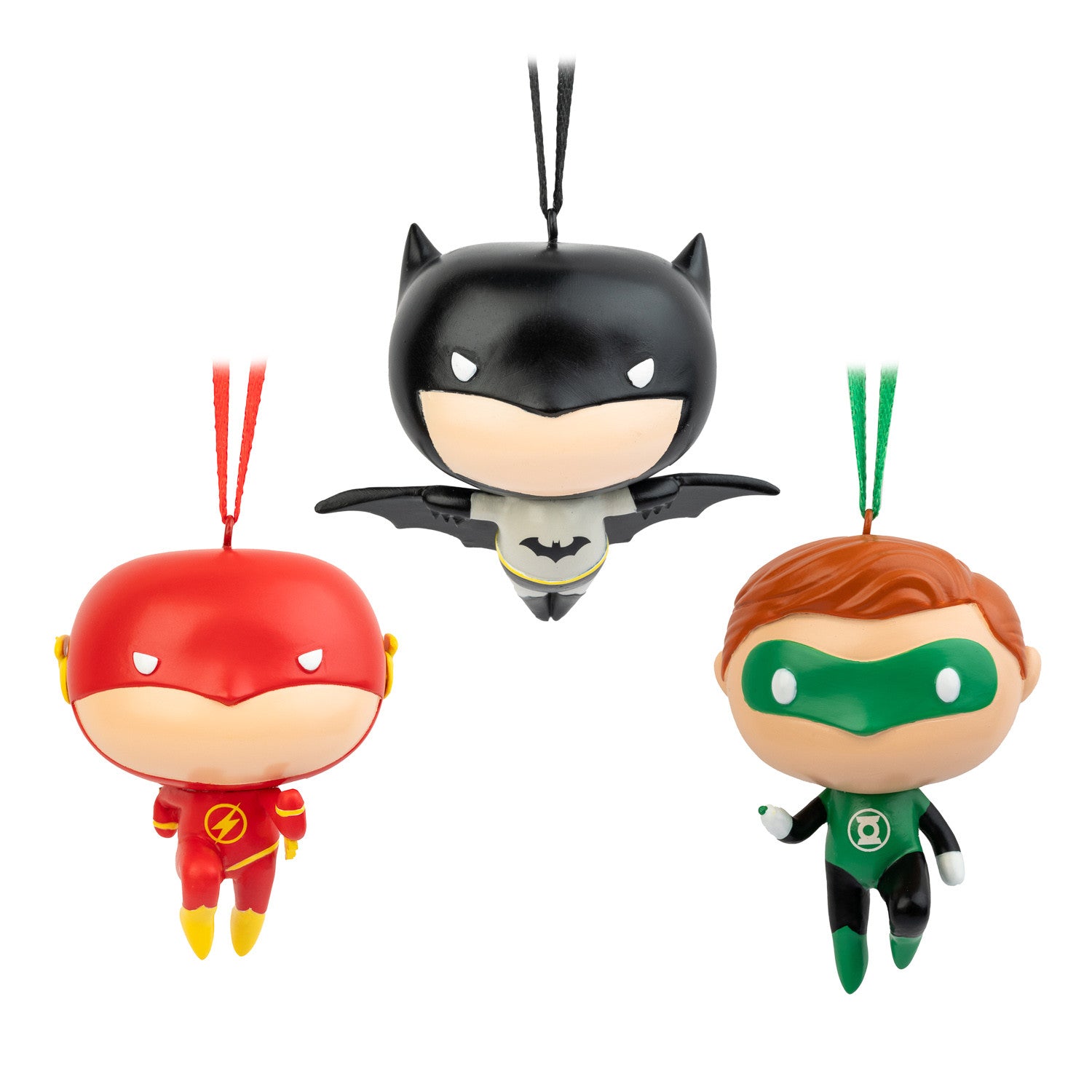 SET3AN01 - DC COMICS - SET 3 DECORAZIONI DI NATALE: BATMAN, FLASH E LANTERNA VERDE