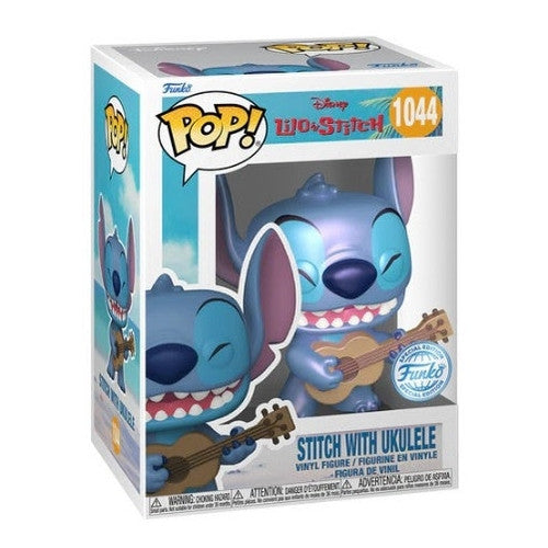 DISNEY: LILO & STITCH - POP FUNKO VINYL FIGURE 1044 STITCH W/ UKULELE (PRL) 9CM FUNSIDE 20 EXCL