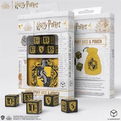 190142/2023/4/A/D6B - SET 6 DADI & BORSA PORTA DADI - HARRY POTTER - HUFFLEPUFF