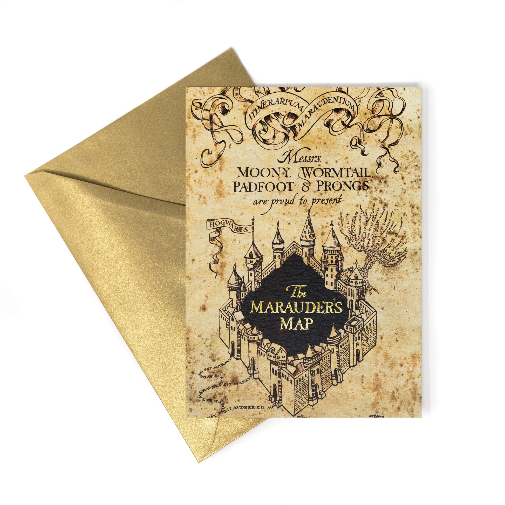 HPCARD28 - THE MARAUDER'S MAP: COVER DESIGN FROM THE MARAUDER'S MAP - NOTECARD