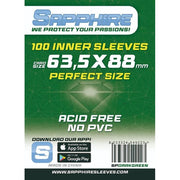 SAPPHIRE DARK GREEN - 100 BUSTE PROTETTIVE 63.5X88MM - PERFECT FIT