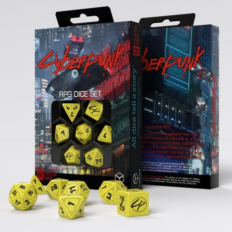 SCPU03 - SET 7 DADI - CYBERPUNK RED DICE SET: DANGER ZONE