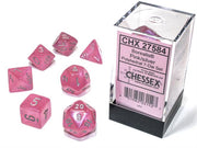 CHX 27584 - SET 7 DADI POLIEDRICI - BOREALIS PINK/SILVER LUMINARY