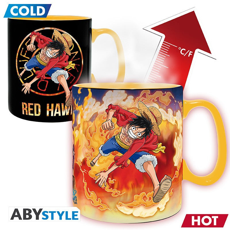 ABYMUGA445 - ONE PIECE - TAZZA HEAT CHANGE 460ML - LUFFY & SABO
