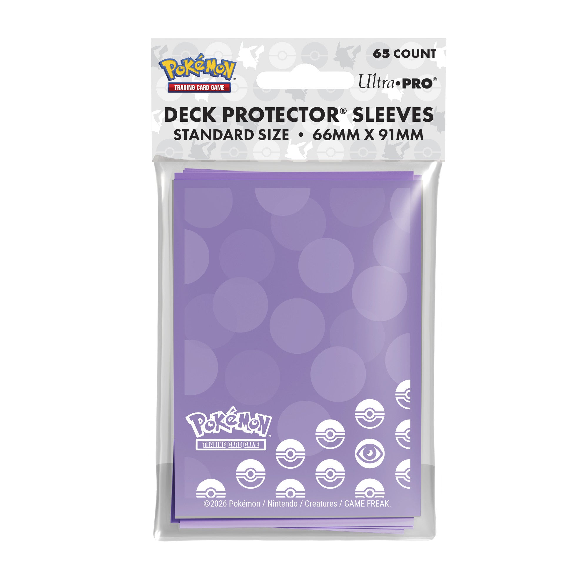 16746 - 65 DECK PROTECTOR SLEEVES - POKEMON - PSYCHIC TYPE
