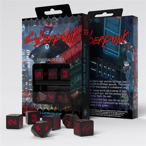SCPE01 - SET 6 DADI - ESSENTIAL CYBERPUNK RED