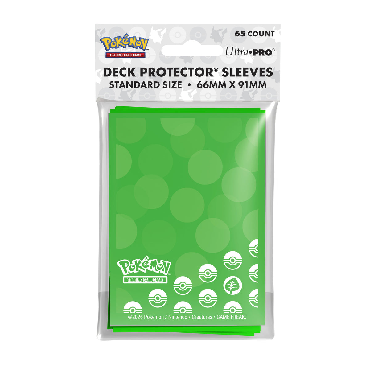 16742 - 65 DECK PROTECTOR SLEEVES - POKEMON - GRASS TYPE