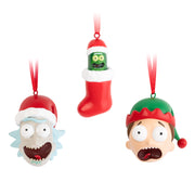 SET3AN06 - RICK E MORTY - SET 3 DECORAZIONI DI NATALE: RICK, MORTY E RICK CETRIOLO