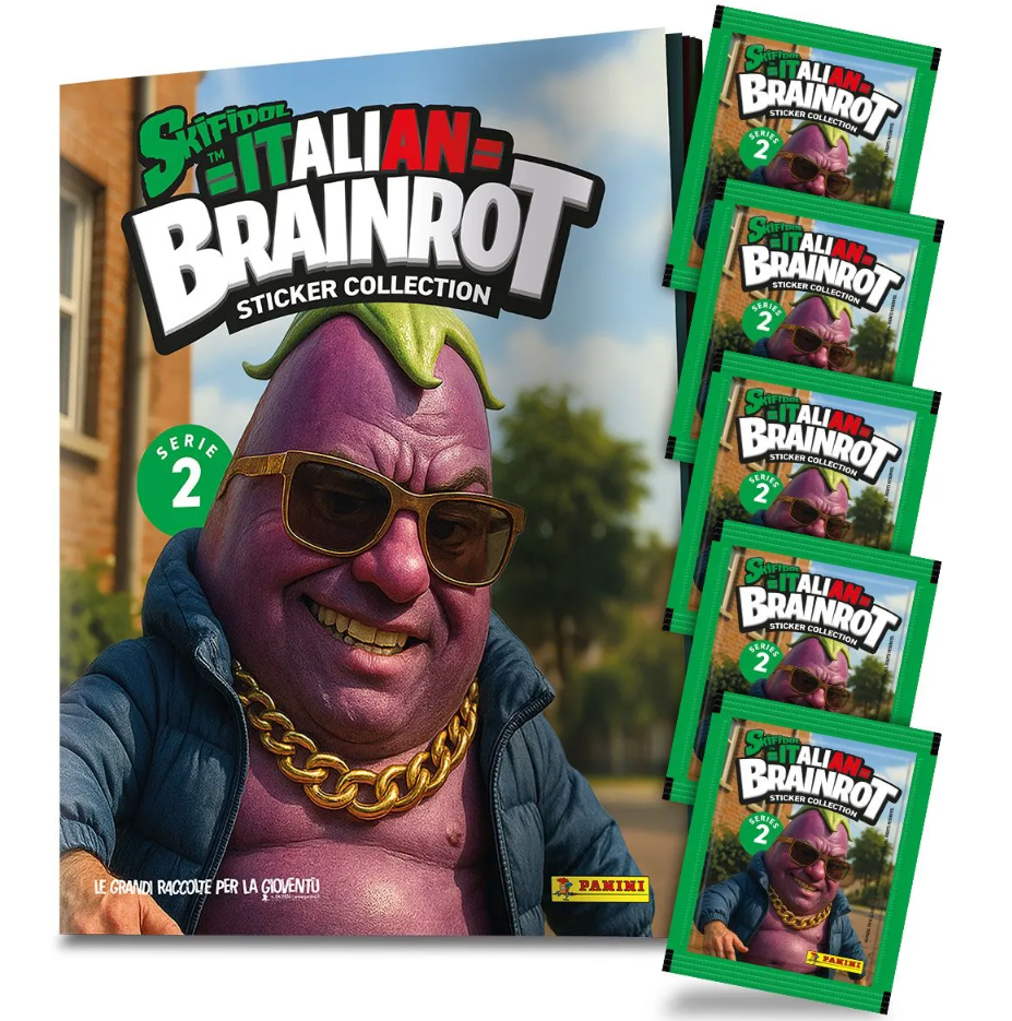 SKIFIDOL ITALIAN BRAINROT STICKER COLLECTION SECONDA COLLEZIONE - ECOBLISTER - CONTIENE 5 BUSTINE