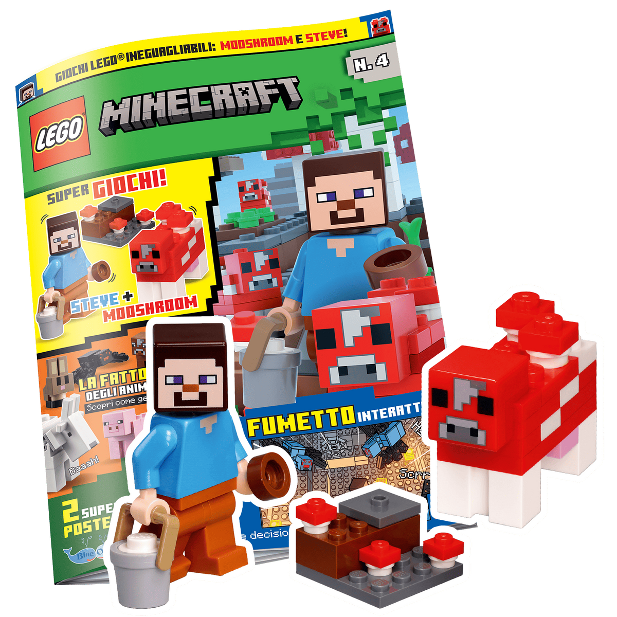 LEGO MINECRAFT N.4 - GIOCO LEGO: STEVE + MOOSHROOM