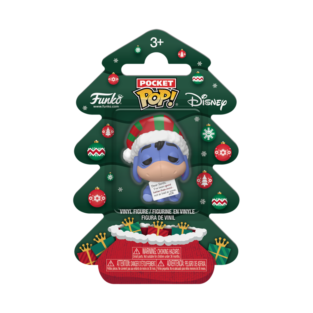 DISNEY: WINNIE THE POOH HOLIDAY - POP FUNKO VINYL POCKET FIGURE - EEYEORE 4CM