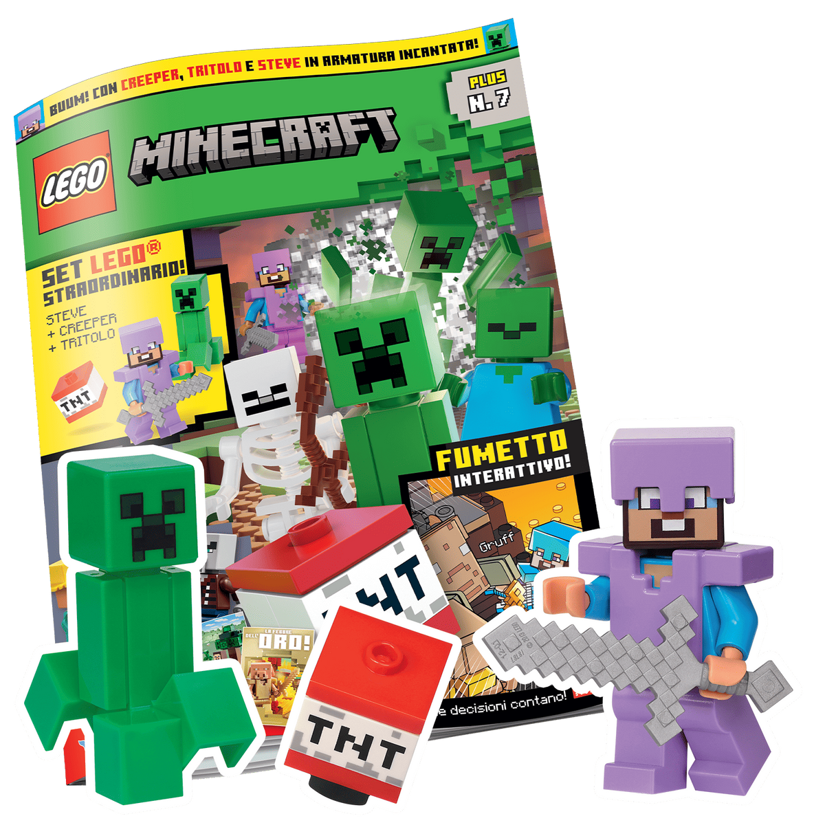 LEGO MINECRAFT PLUS N.7 - SET LEGO + ALBUM + 6 FIGURINE