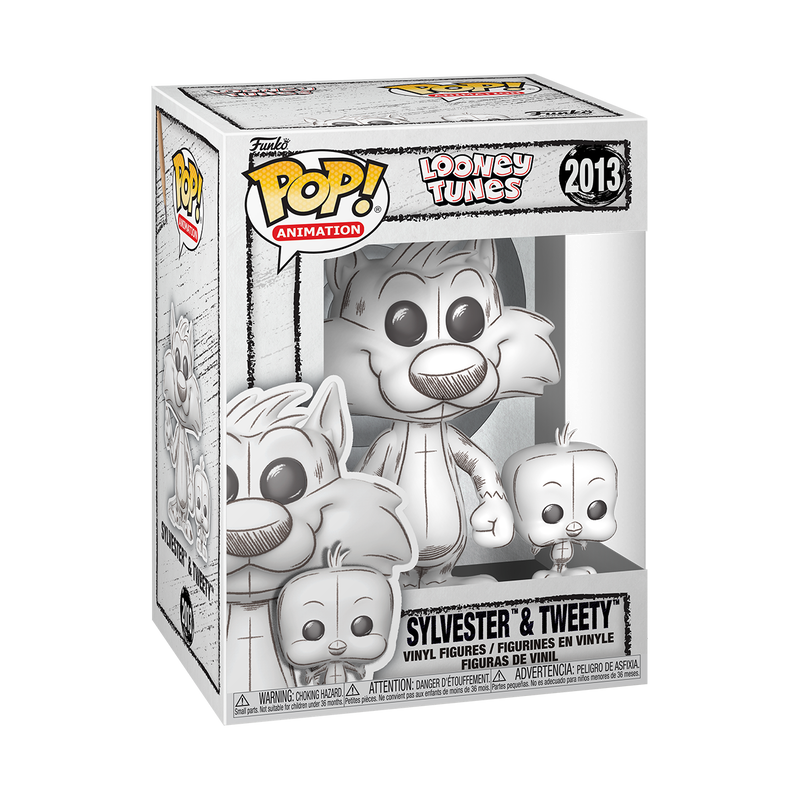 LOONEY TUNES - POP FUNKO VINYL FIGURE 2013 SYLVESTER & TWEETY (SKETCHED) 9CM