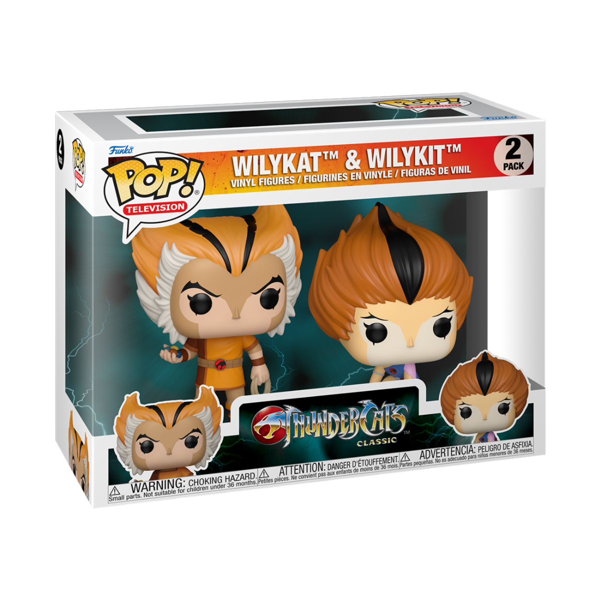 THUNDERCATS - POP FUNKO VINYL FIGURE 2-PACK - WILYKAT/WILYKIT 2PK 9CM