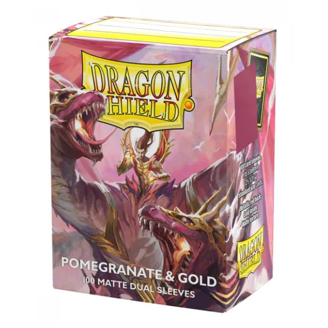 AT-15065 - 100 STANDARD MATTE DUAL SLEEVES - SPECIAL EDITION - POMEGRANATE/GOLD