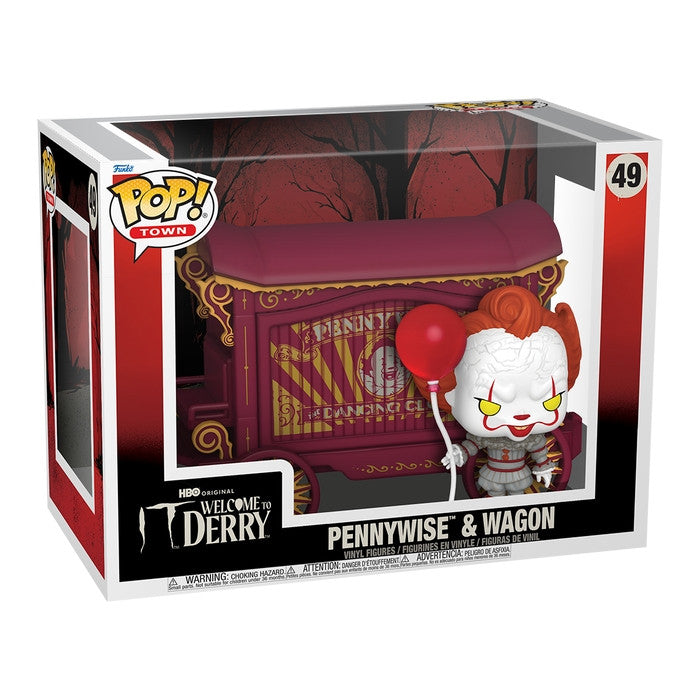 IT: WELCOME TO DERRY - POP FUNKO TOWN VINYL FIGURE 49 PENNYWISE & WAGON