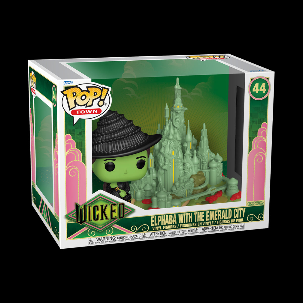 WICKED - POP FUNKO TOWN VINYL FIGURE 44 ELPHABA W/EMERAL CITY