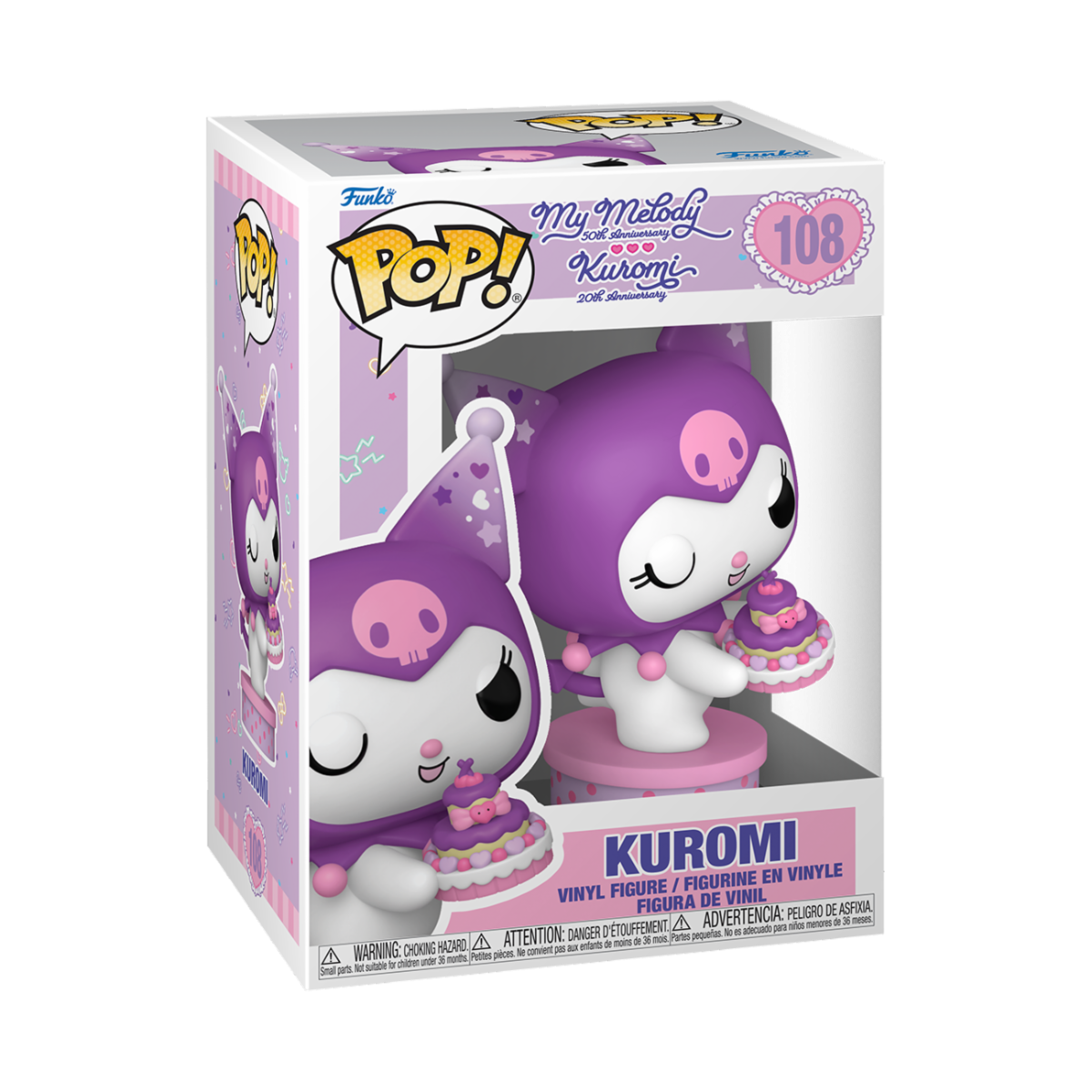 SANRIO: KUROMI 20TH ANNIVERSARY - POP FUNKO VINYL FIGURE 108 KUROMI 9CM