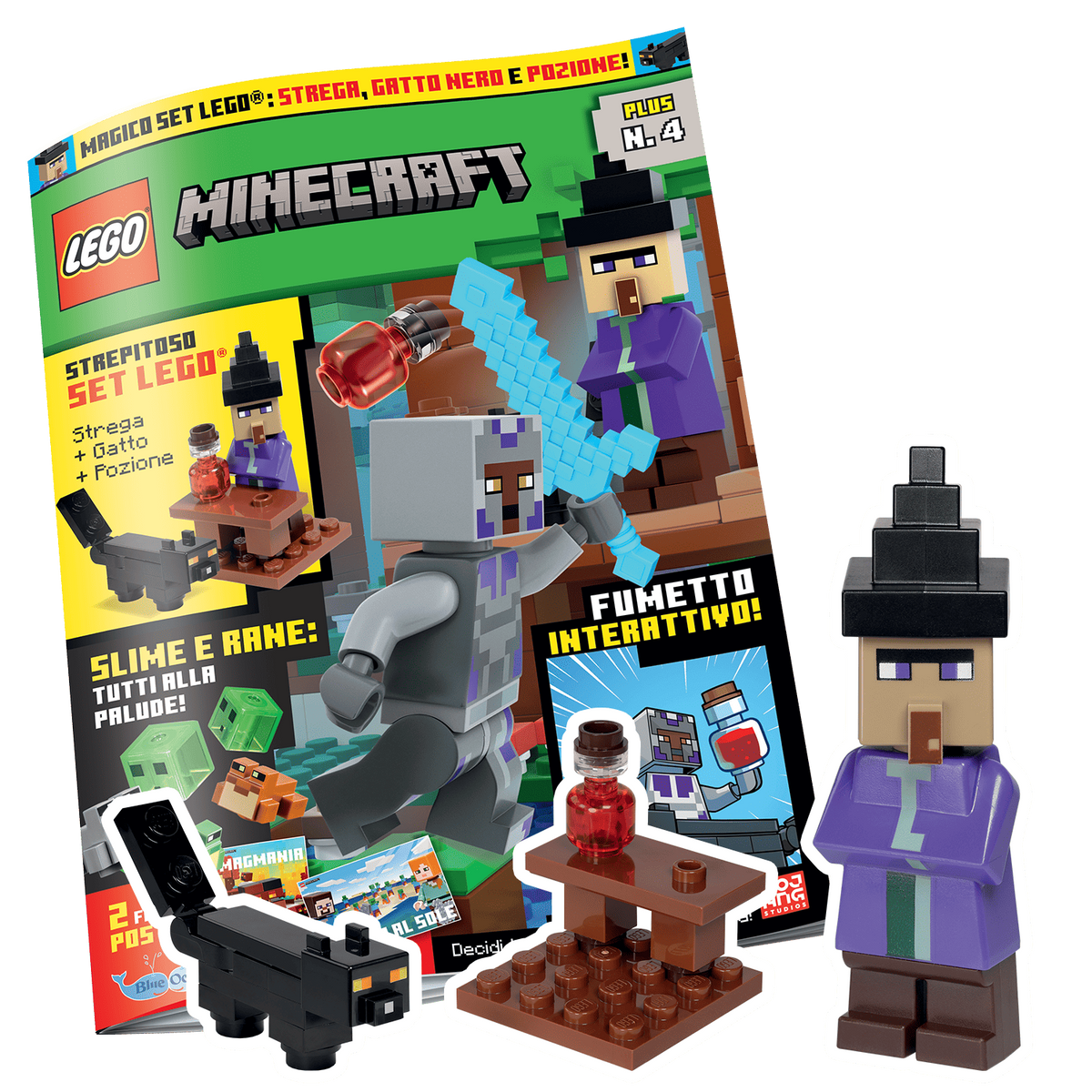 LEGO MINECRAFT PLUS N.4 - SET GIOCO LEGO: STREGA + GATTO + POZIONE