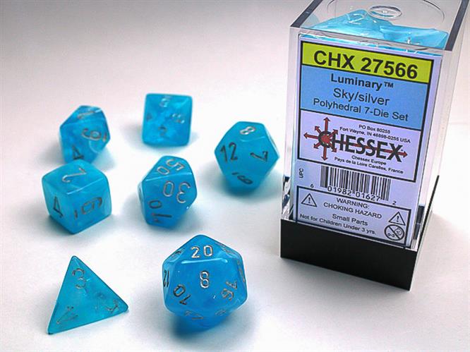 CHX 27566 - SET 7 DADI POLIEDRICI - LUMINARY SKY/SILVER
