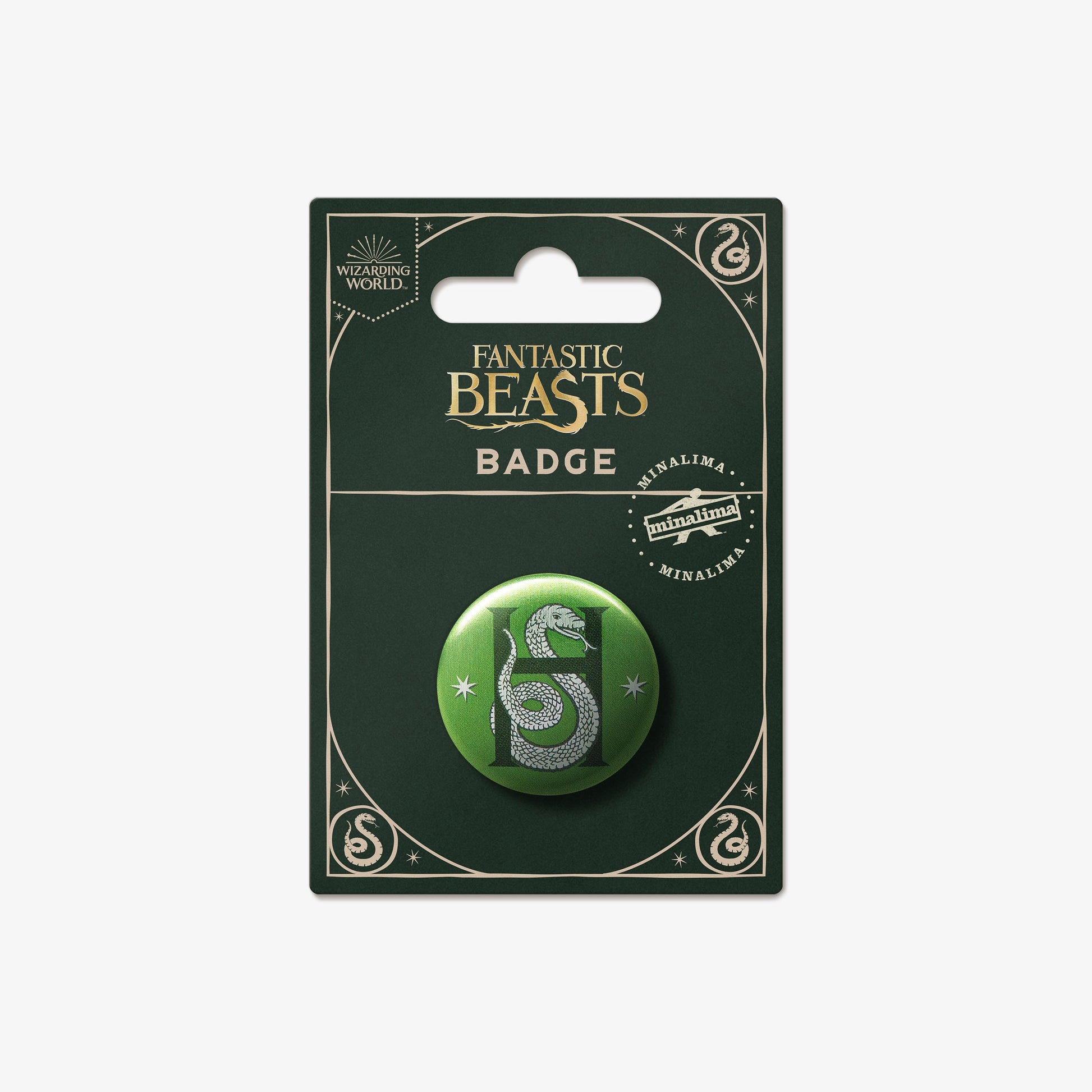FBBB06 - HARRY POTTER - HOGWARTS: SLYTHERIN HOUSE SNAKE - BADGE