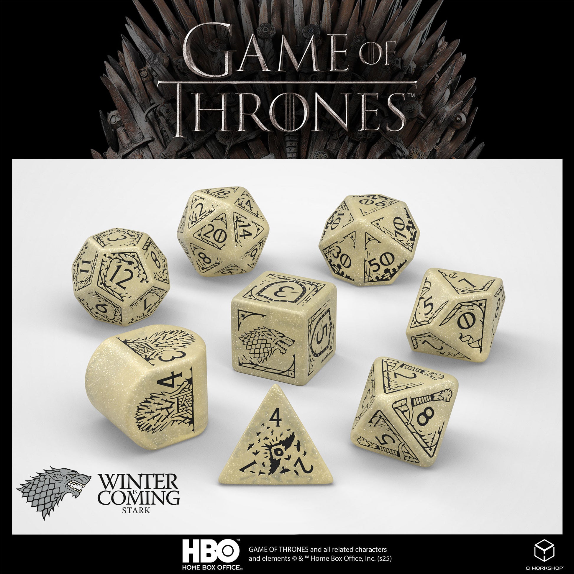 GOT/00190166/2025/1/A - SET 8 DADI - GAME OF THRONES - STARK