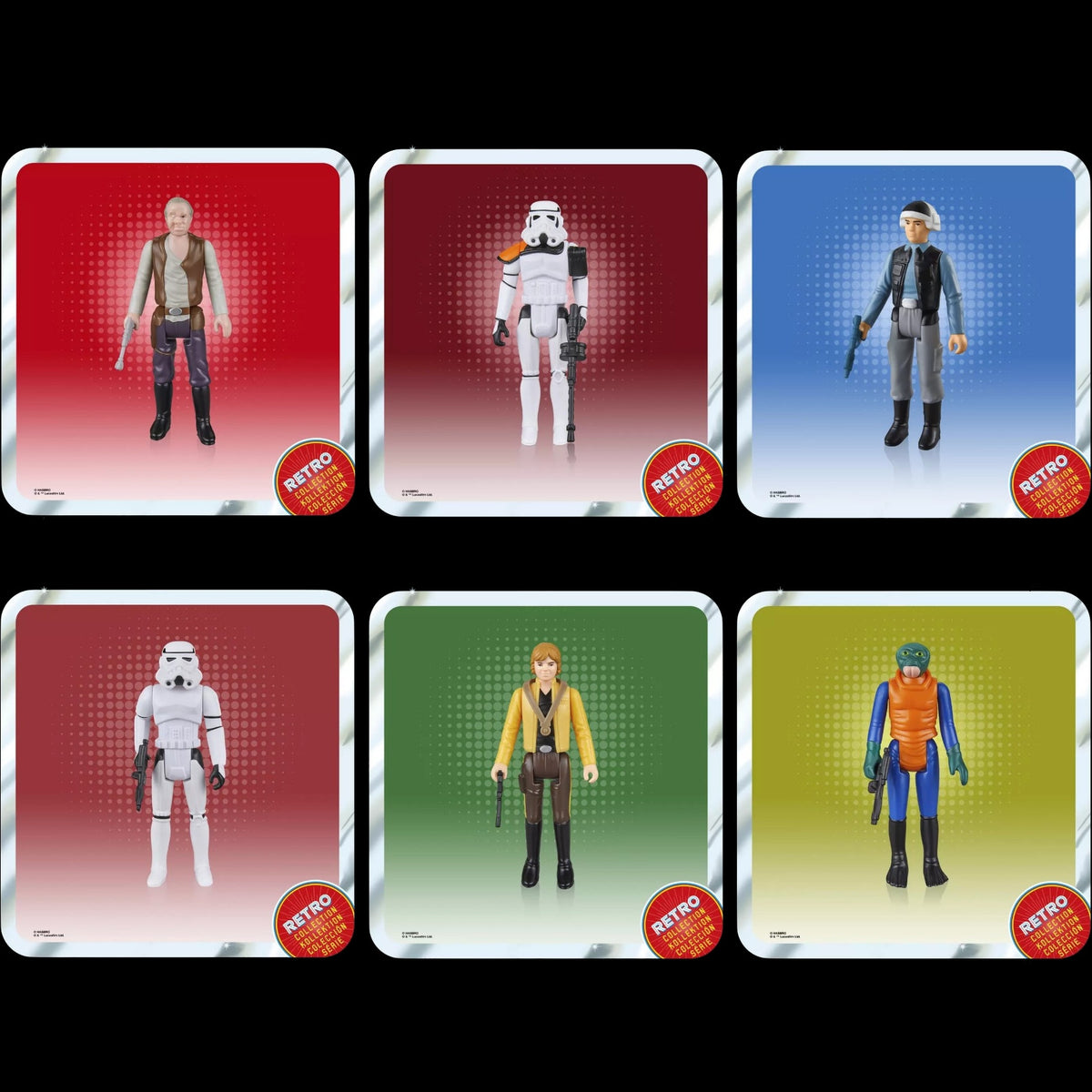 STAR WARS - A NEW HOPE - RETRO COLLECTION - CONFEZIONE MULTIPLA 6-PACK - ACTION FIGURE 9.5CM