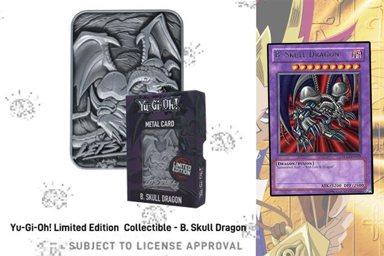 86236 - YU-GI-OH! - METAL SILVER CARD COLLECTIBLE REPLICA - B. SKULL DRAGON