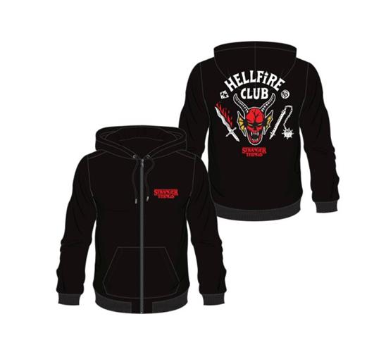 STRANGER THINGS - FELPA CON ZIP E CAPPUCCIO - HD188506STT - HELLFIRE CLUB M