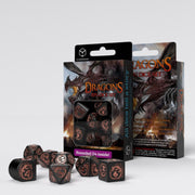 RDRA07 - SET 7 DADI - DRAGONS MODERN BLACK COPPER