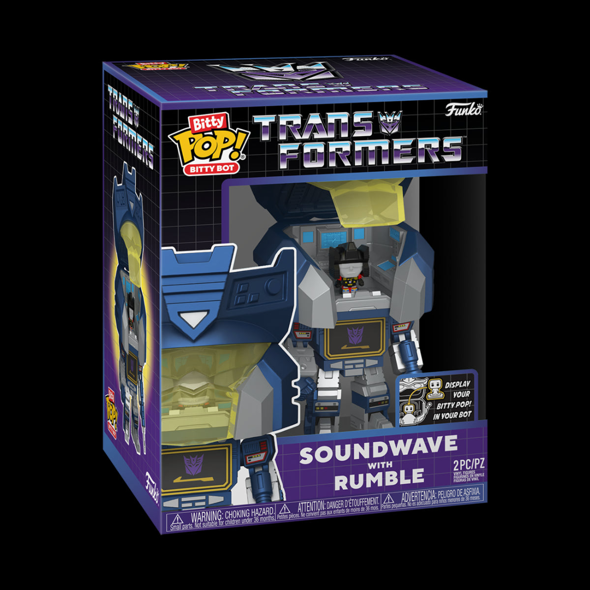 83643 - TRANSFORMERS - FUNKO BITTY BOTS VINYL FIGURE - SOUNDWAVE 12CM