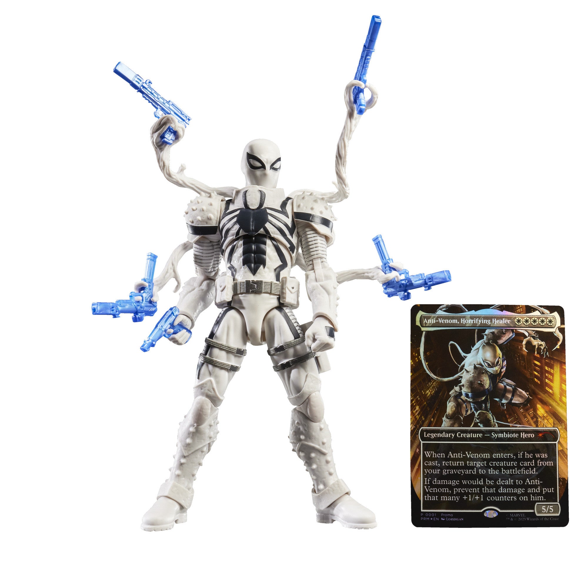 MARVEL CLASSIC LEGENDS - AGENT ANTI VENOM WHITE - ACTION FIGURE 15CM W/ MAGIC: THE GATHERING CARD