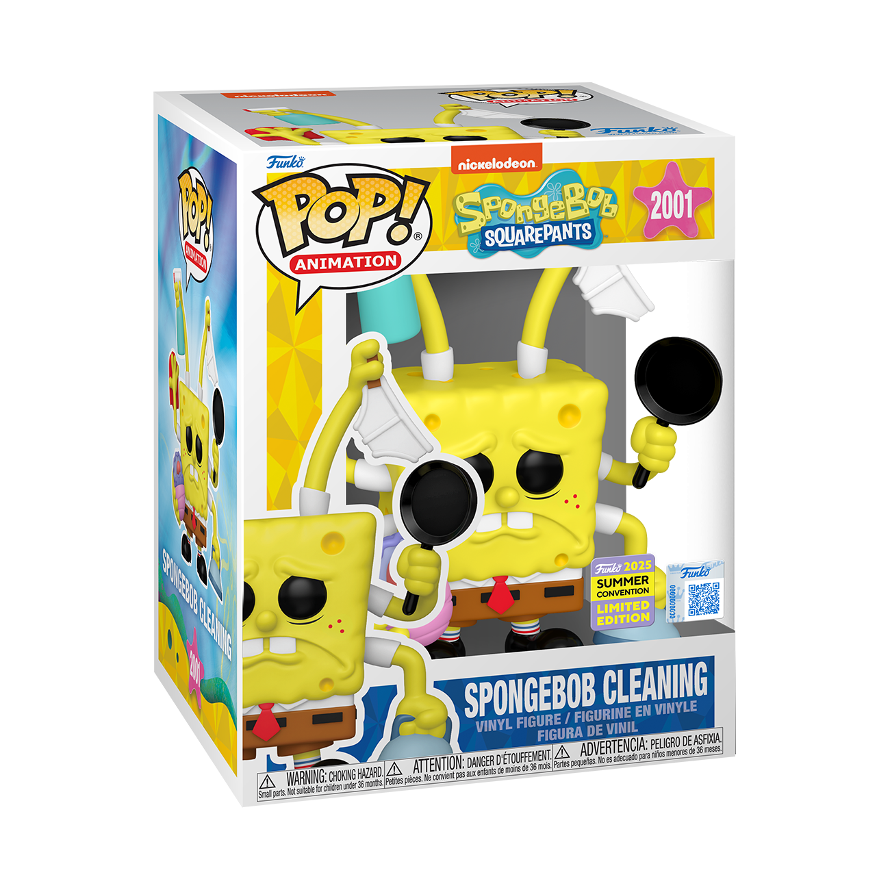 SPONGEBOB - POP FUNKO PREMIUM VINYL FIGURE - 2001 SPONGEBOB CLEANING 9CM FUNSIDE EXCL