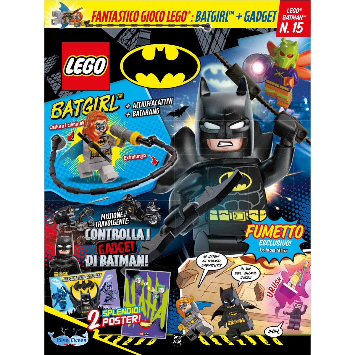 LEGO BATMAN N. 15 - BATGIRL + ACCIUFFACATTIVI + BATARANG
