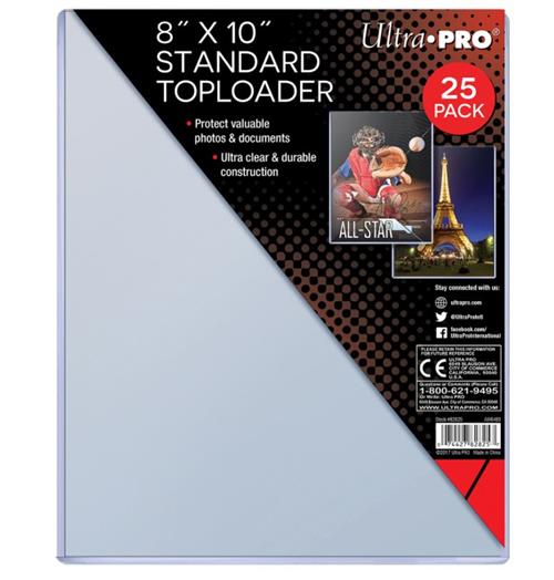 82825 - 25 TOPLOADER 8" X 10" - ULTRA CLEAR