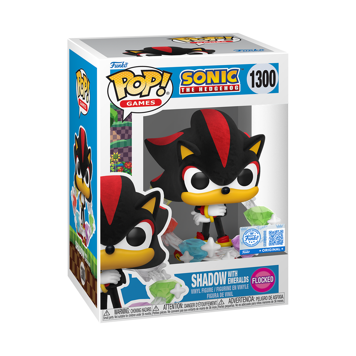 SONIC - POP FUNKO VINYL FIGURE - SHADOW W/EMERALDS(FL) 9CM FUNSIDE EXCL