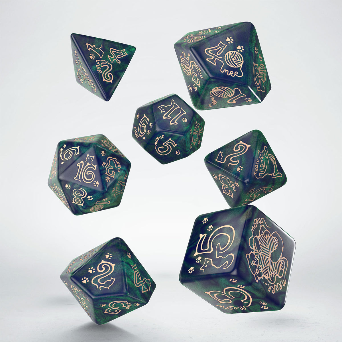 SJKSCAT17 - JUMBO CATS DICE SET: WHISKERS