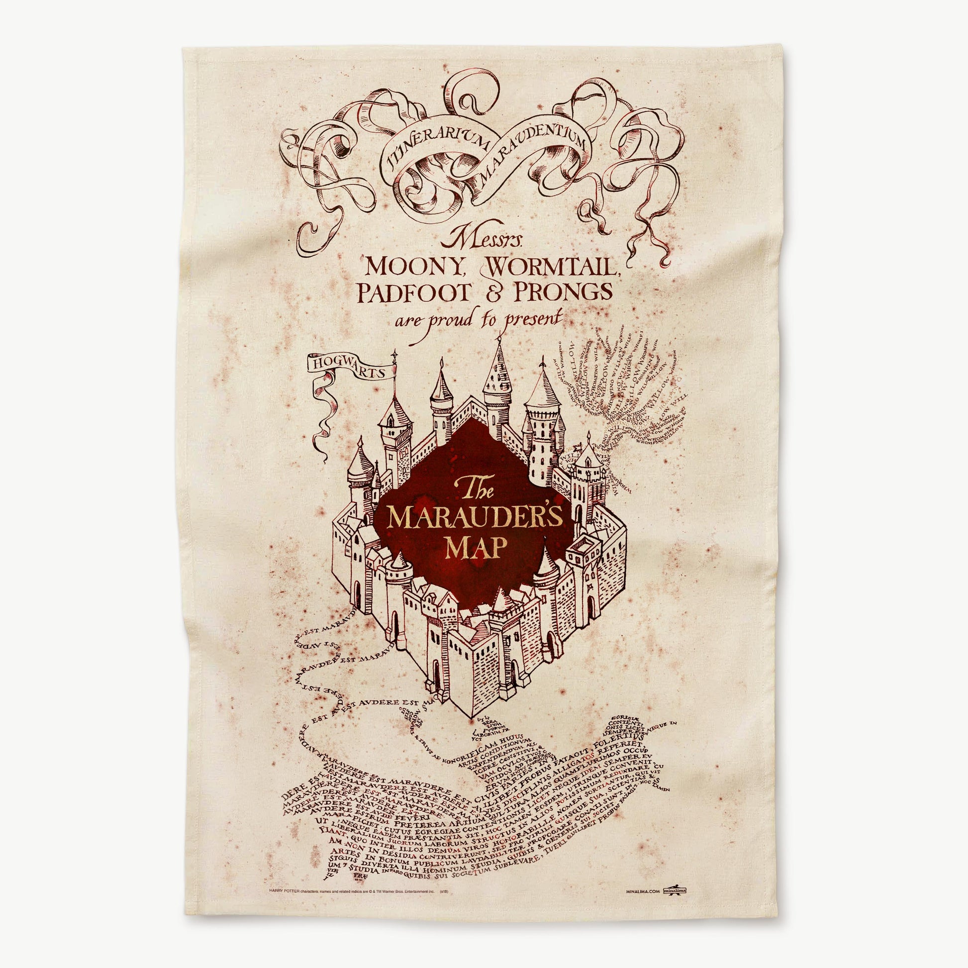 HPT01A - THE MARAUDER'S MAP: COVER DESIGN - TEA TOWEL