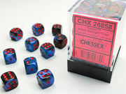 CHX 26858 - SET 36 DADI 6 FACCE 12 MM GEMINI - BLACK-STARLIGHT W/RED