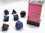 CHX 26458 - SET 7 DADI POLIEDRICI GEMINI - BLACK-STARLIGHT W/RED
