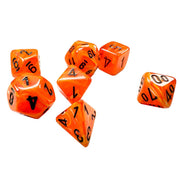 CHX 20433 - SET 7 DADI POLIEDRICI - VORTEX ORANGE/BLACK