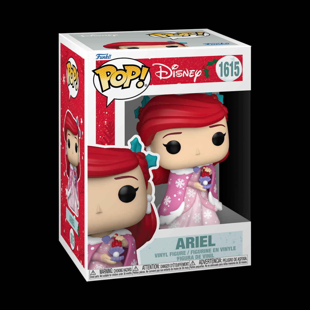 DISNEY: PRINCESS HOLIDAY - POP FUNKO VINYL FIGURE 1615 ARIEL 9CM