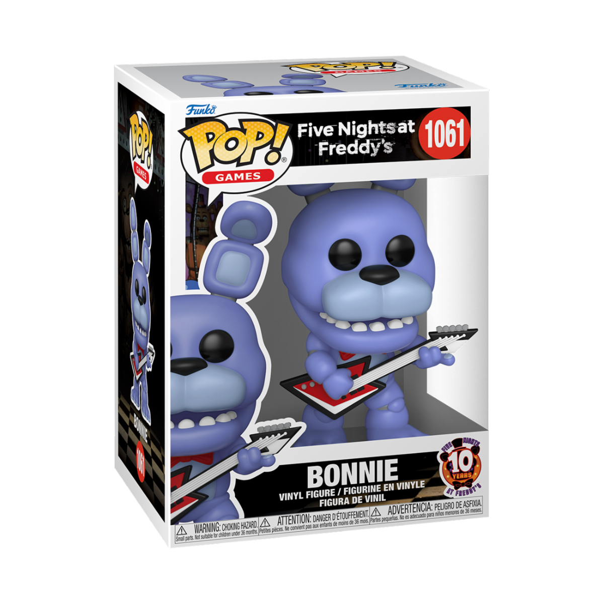 FIVE NIGHTS AT FREDDY'S: 10TH ANNIVERSARY - POP FUNKO VINYL FIGURE 1061 BONNIE 9CM