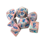 CHX 20544 - SET 7 DADI POLIEDRICI MINI - FESTIVE POP ART/BLUE