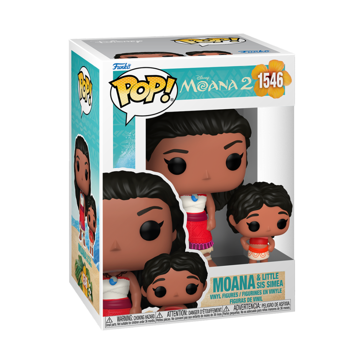 DISNEY: MOANA 2 - POP FUNKO VINYL FIGURE 1546 MOANA & LITTLE SIS SIMEA 9CM