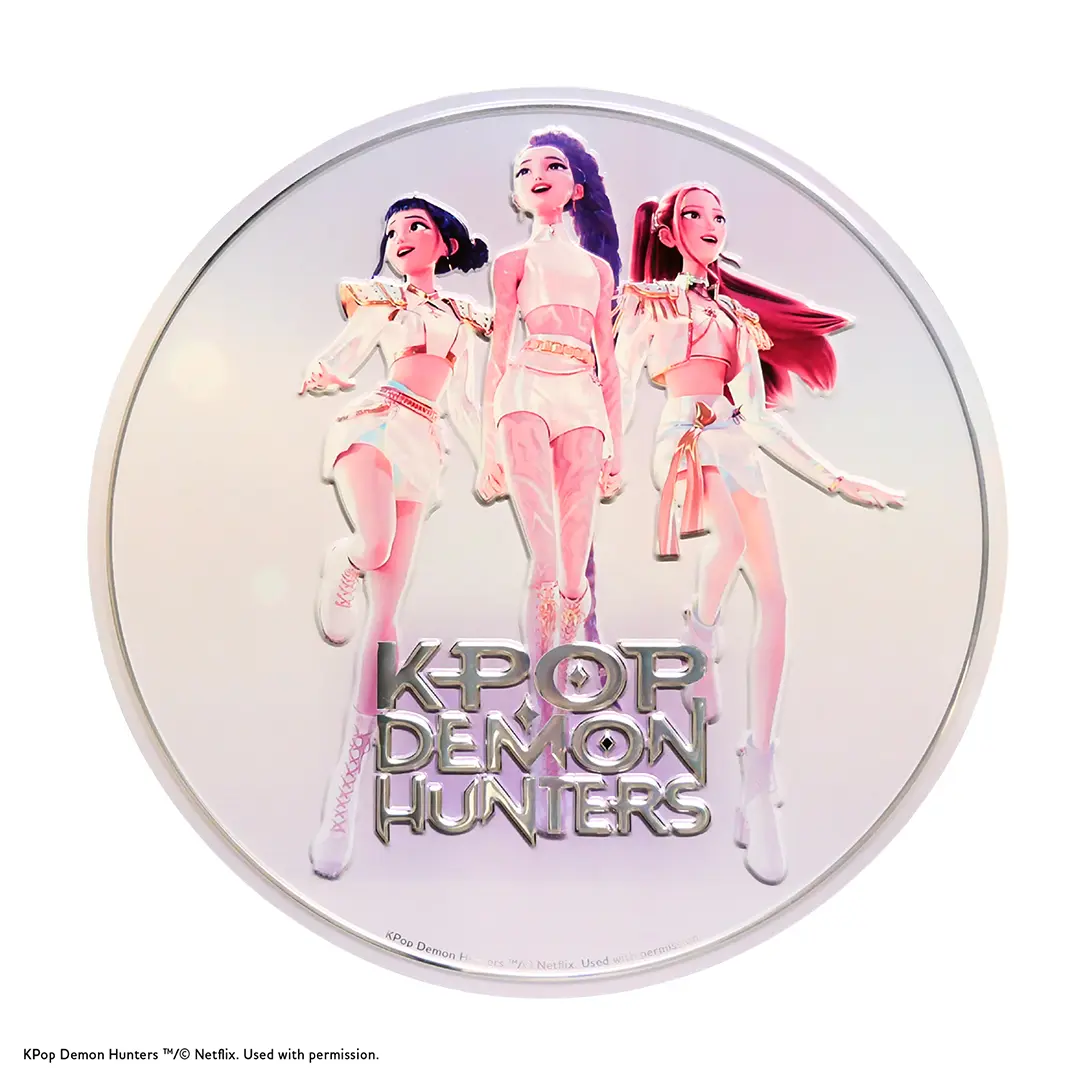 MAP6145 - POSTER IN ALLUMINIO GOFFRATO - COPERTINA DELL’ALBUM HUNTR/X - KPOP DEMON HUNTERS