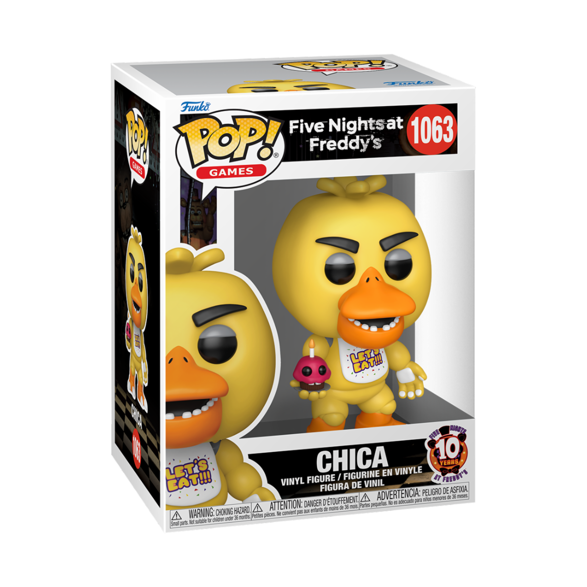 FIVE NIGHTS AT FREDDY'S: 10TH ANNIVERSARY - POP FUNKO VINYL FIGURE 1063 CHICA 9CM