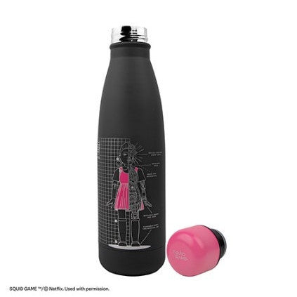 CR4045 - SQUID GAME - BOTTIGLIA ISOTERMICA 500ML - YOUNG-HEE BLUE PRINT BLACK