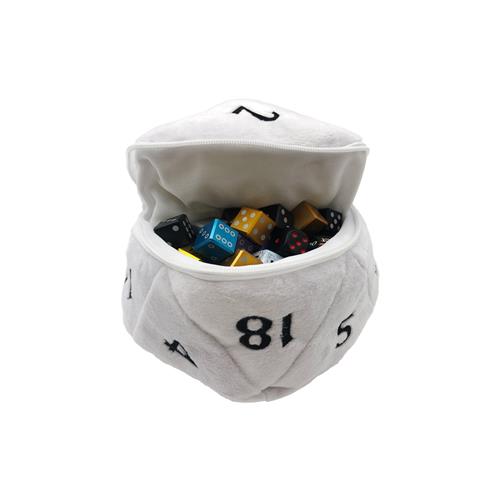 15756 - D20 PLUSH DICE BAG - WHITE